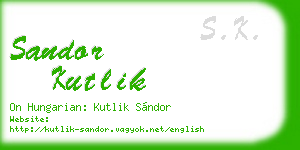 sandor kutlik business card