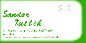 sandor kutlik business card